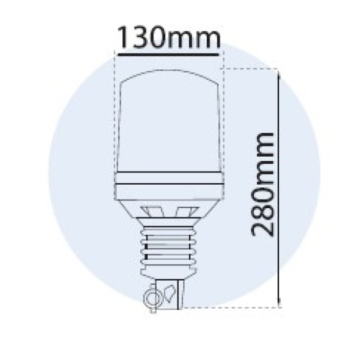 Girofar Xenon 12/24V cu prindere cap de bara si amortizor vibratii (FLEXI DIN POLE)